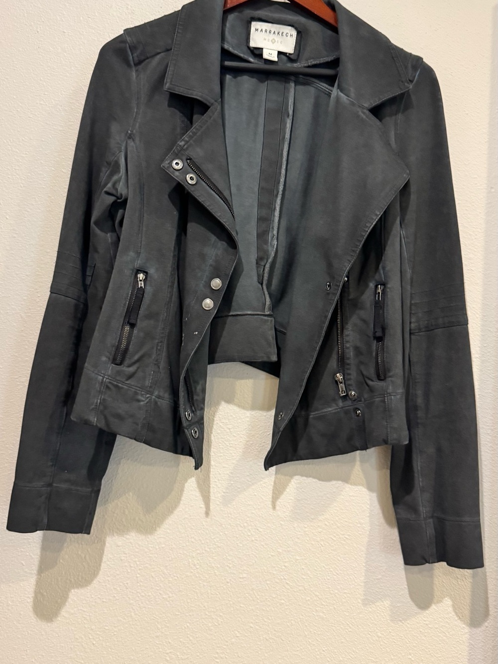 Marrakech Black Leather Moto Jacket - Women's